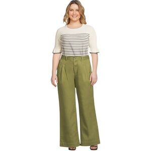 Free‎ Assembly Women’s Wide Leg Chino Pants, 31” Inseam Green